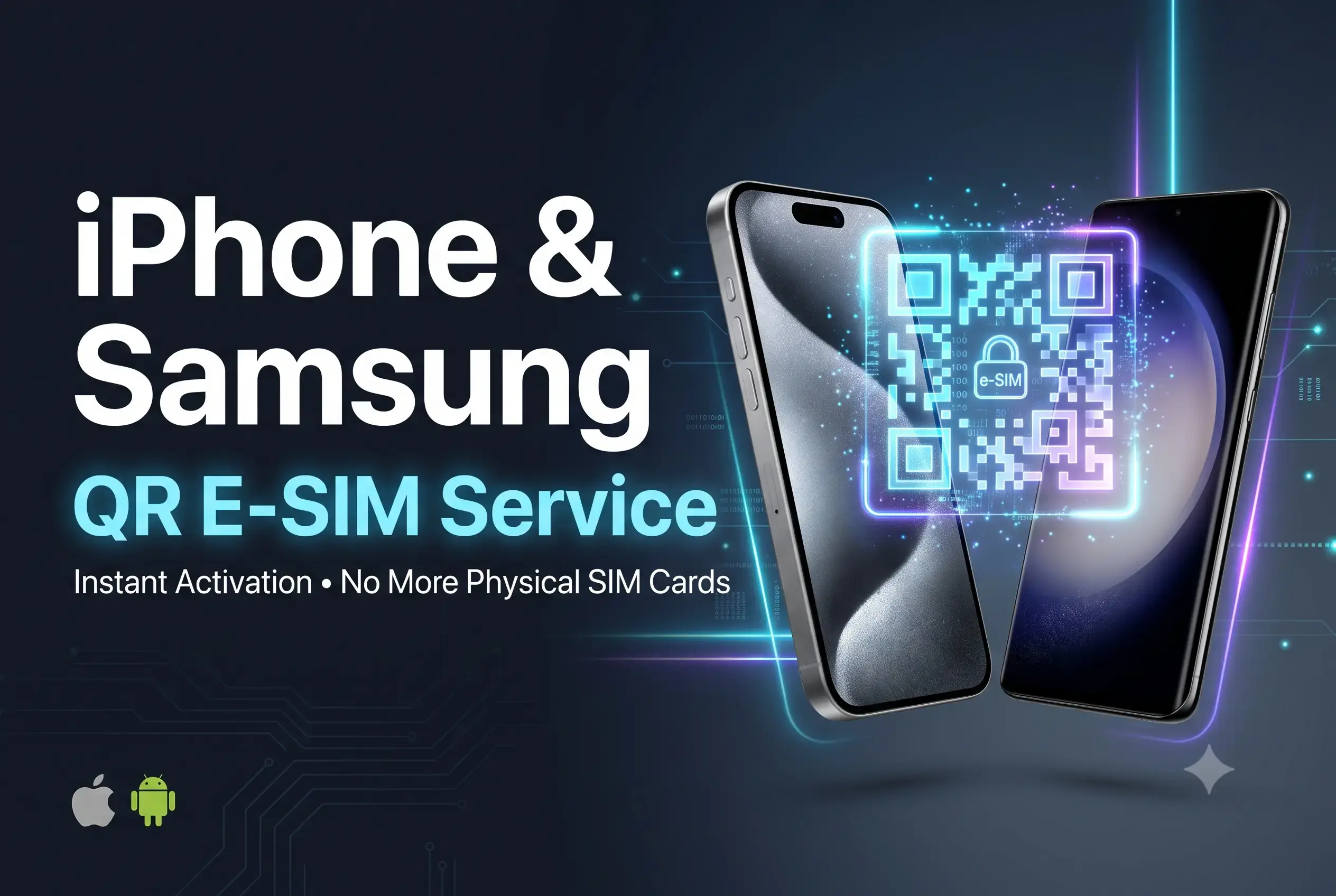 İphone  Samsung QR E-SIM